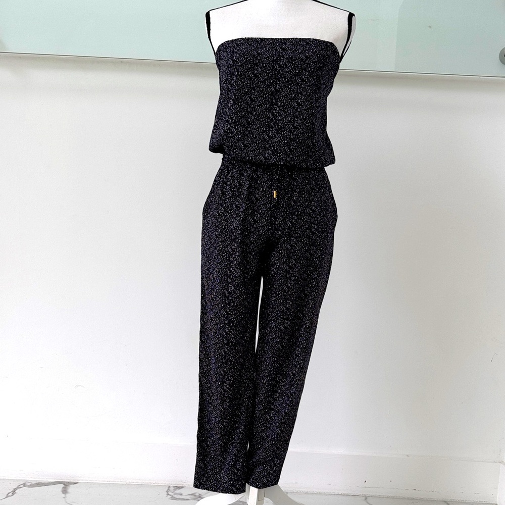 Express Black & White Strapless Jumper – XS – Adjustable Waist, Pockets